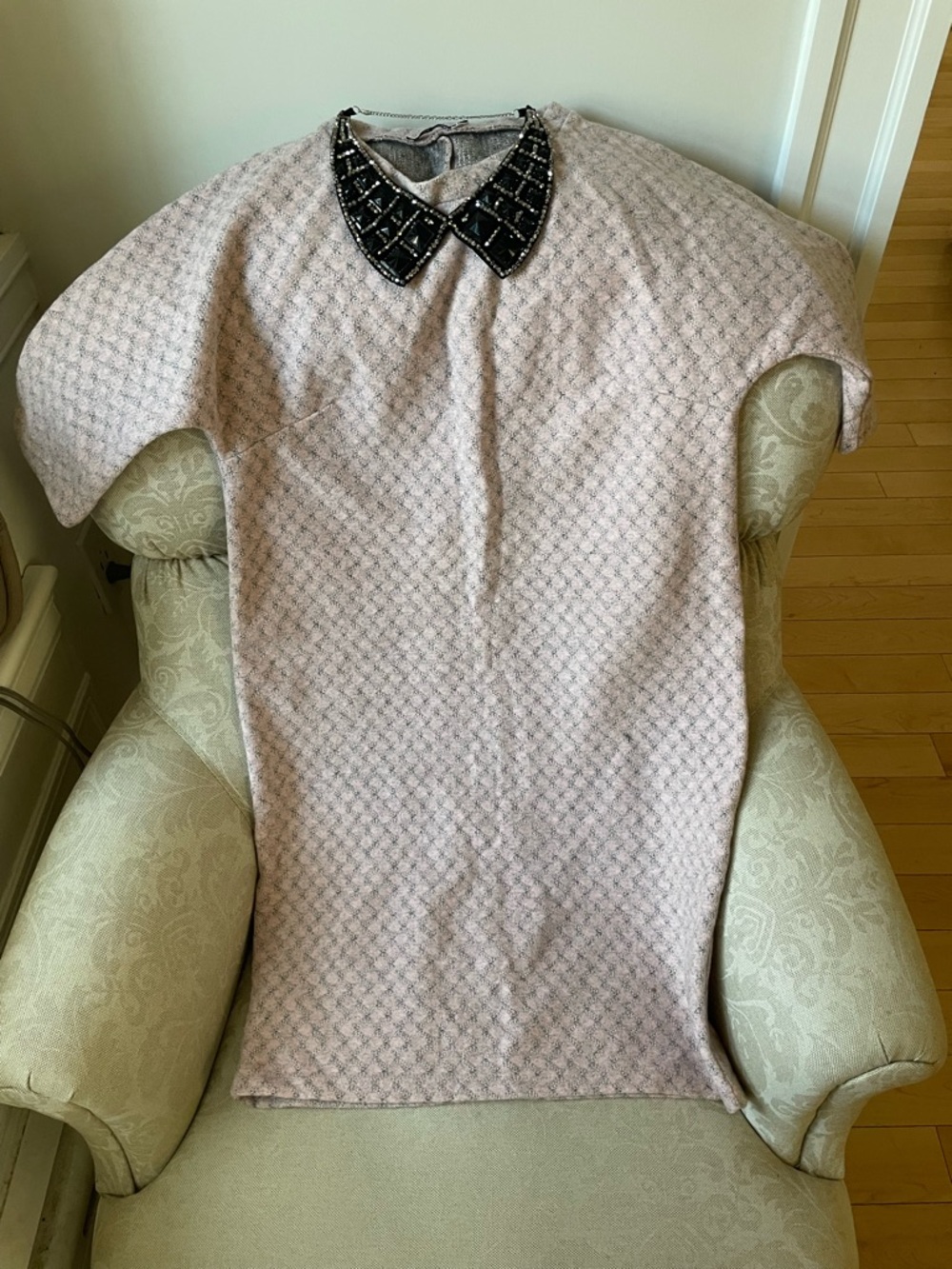 Textured Light Pink Shift Dress
